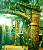 montaje de escenografía en obra